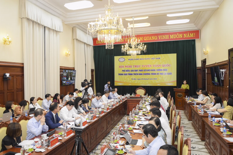 Hội nghị trực tuyến phổ biến, giải đáp, tháo gỡ khó khăn, vướng mắc trong quá trình triển khai chương trình hỗ trợ lãi suất theo Nghị định số 31/2022/NĐ-C