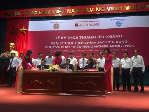 Ký kết giữa Agribank với Hội Nông dân và Hội Phụ nữ
