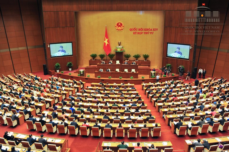 Quang cảnh phiên họp tại Hội trường Kỳ họp thứ 4, Quốc hội khóa XIV