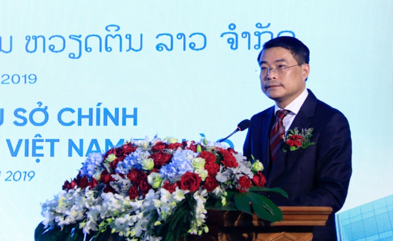 Thống đốc Lê Minh Hưng phát biểu tại Lễ khai trương tòa nhà Trụ sở Vietinbank Lào