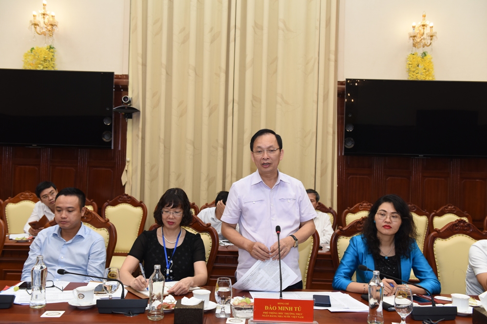 Phó Thống đốc NHNN Đào Minh Tú phát biểu tại buổi làm việc