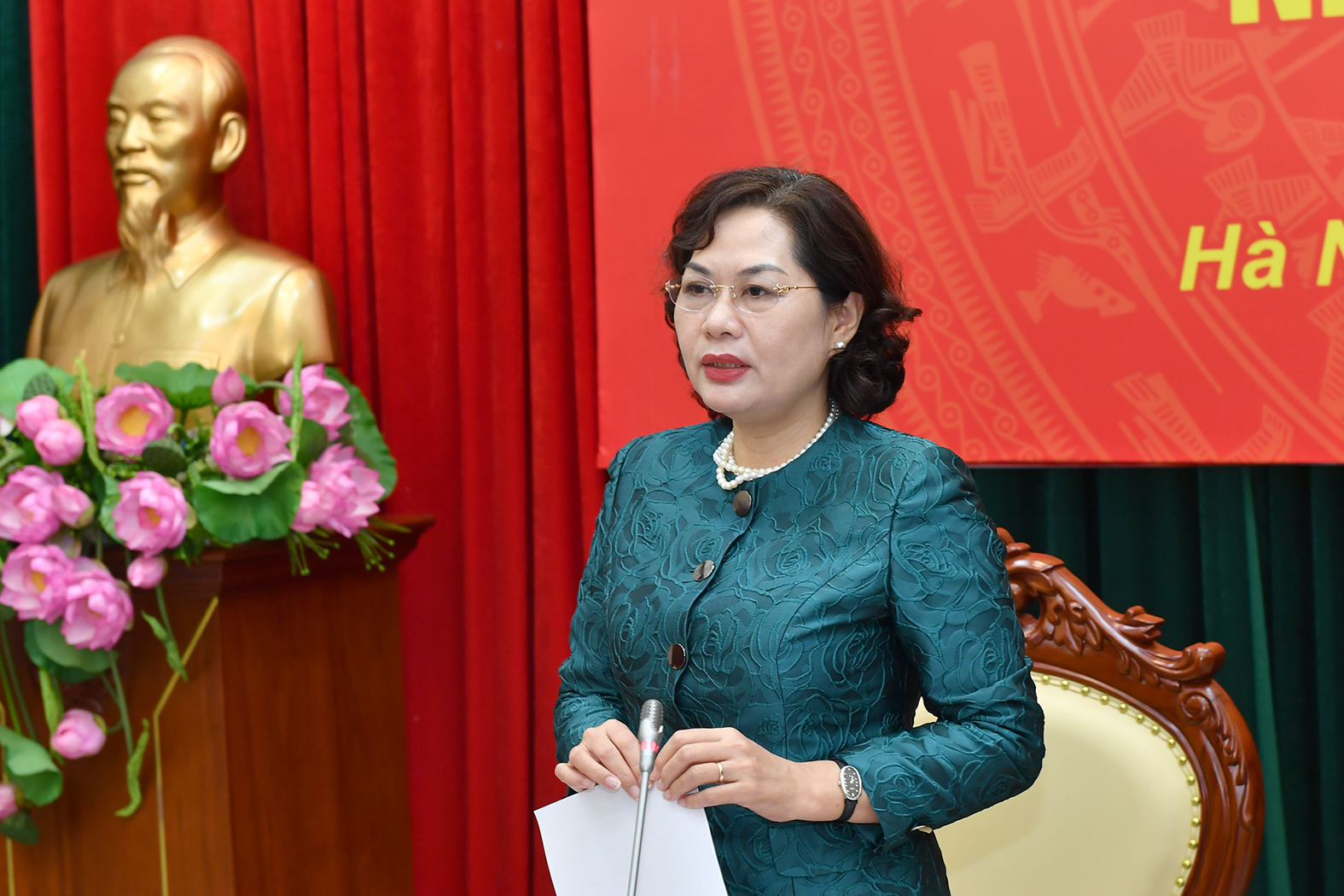 Đ/c Nguyễn Thị Hồng phát biểu kết luận Hội nghị