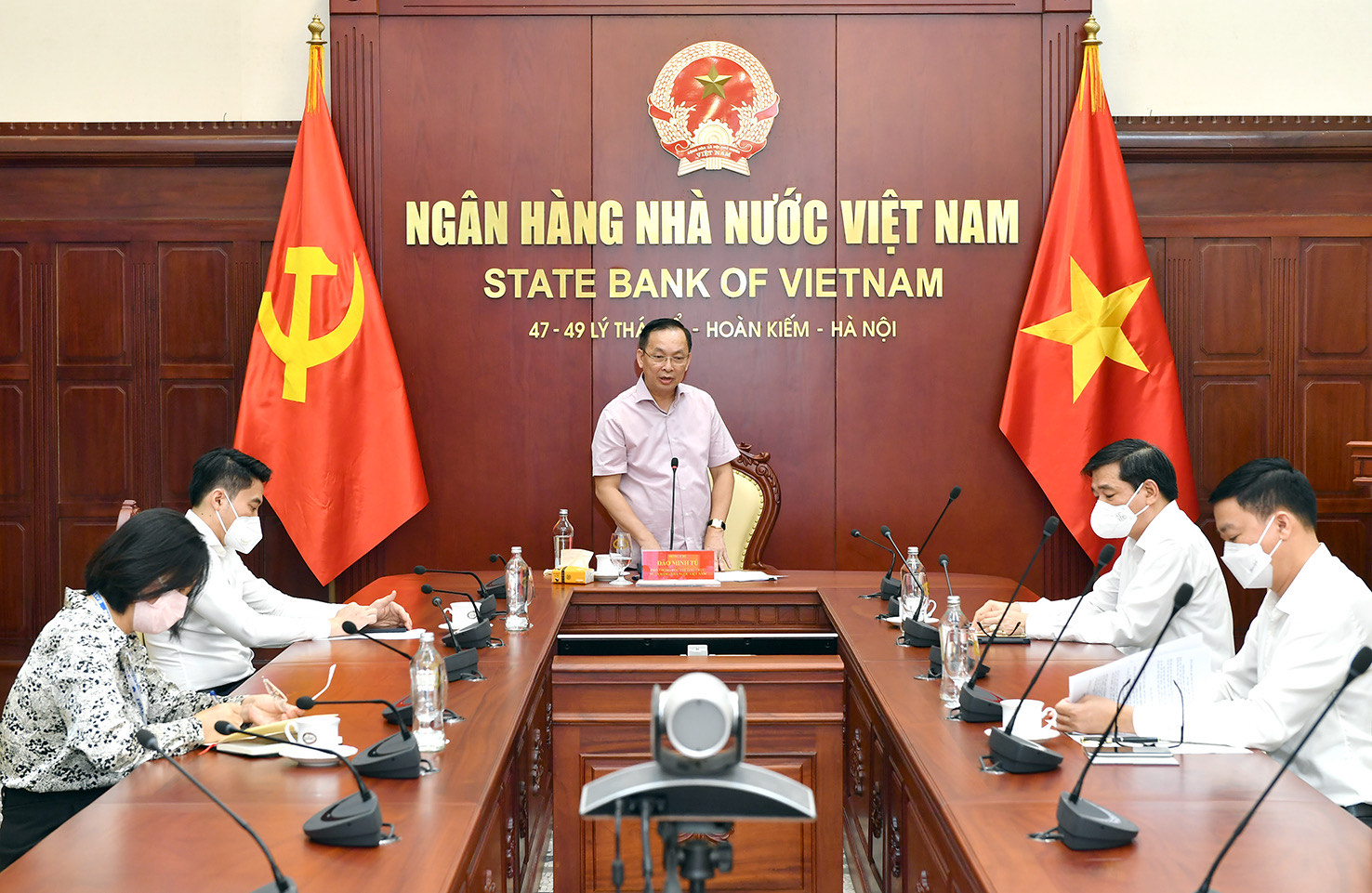 Phó Thống đốc thường trực NHNN Đào Minh Tú phát biểu chỉ đạo tại Hội nghị