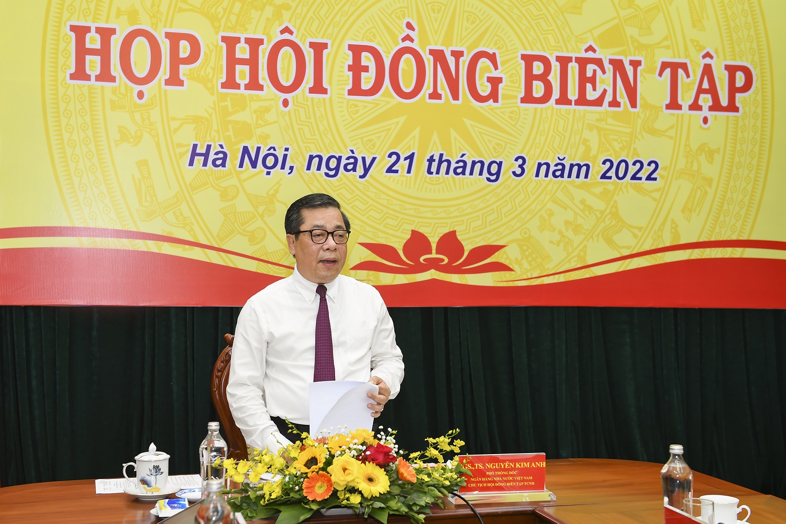 Phó Thống đốc Nguyễn Kim Anh phát biểu chỉ đạo cuộc họp