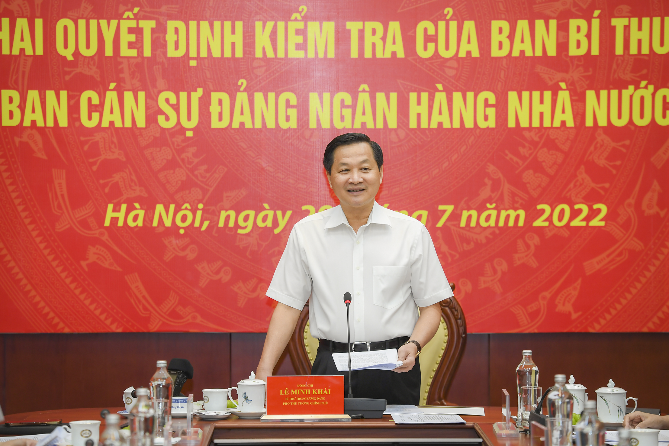 Đ/c Lê Minh Khái - Bí thư Trung ương Đảng, Phó Thủ tướng Chính phủ phát biểu tại buổi làm việc
