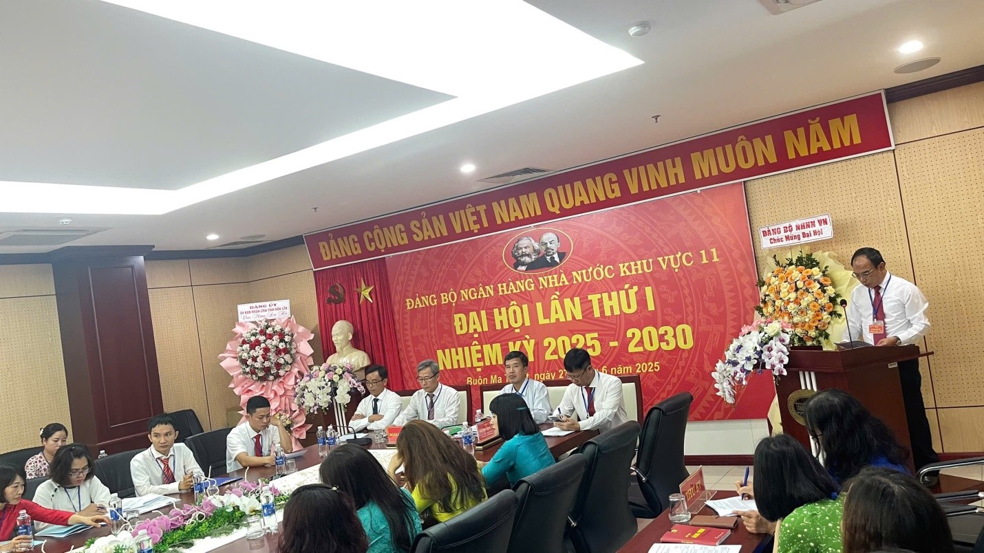 Đại hội Đảng bộ Ngân hàng&nbsp; Nhà nước Việt Nam Khu vực 11 lần thứ nhất, nhiện kỳ 2025 - 2030 thành công tốt đẹp